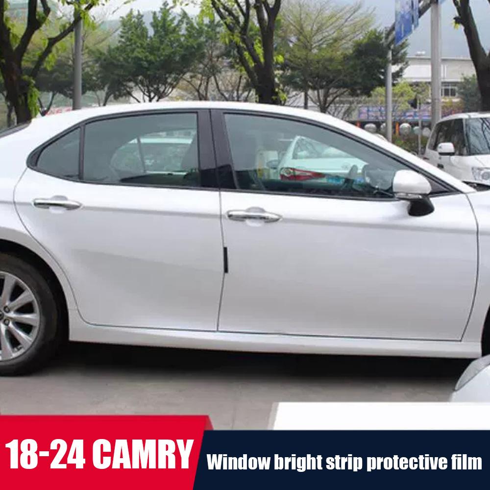 Car Sun Protection Stickers Chrome Delete Blackout Window Trim Stickers for Toyota Camry 2018 2019 2020 2021 2022 2023