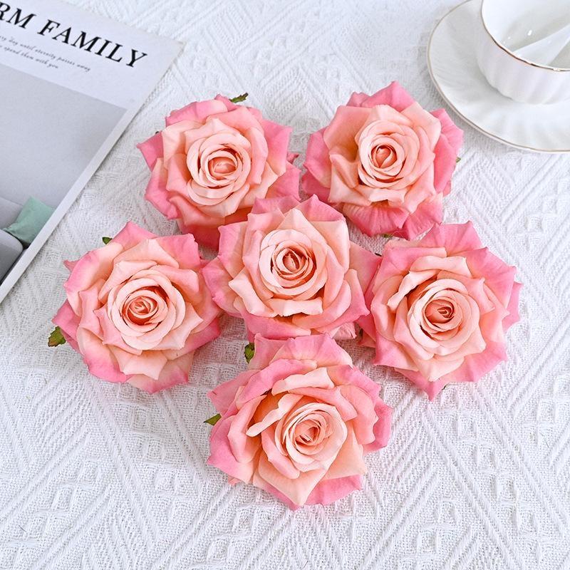 10pcs High Simulation Diamond Flower Head, Rose DIY Crafts, Suitable for Floral Arrangements, Wedding Decoration Simulation Flowers