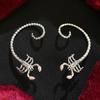 Gothic Black Scorpion Ear Cuff Punk Hip Hop Simulation Scorpion Ear Wrap Fashion Halloween Party Statement Non Piercing Ear Jewelry for Women Men