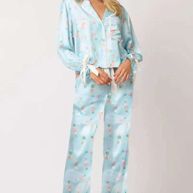 2024 New Women's European & American Print Pajama Suit