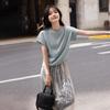 Women's Minimalist Solid Color Short Sleeve T-shirt