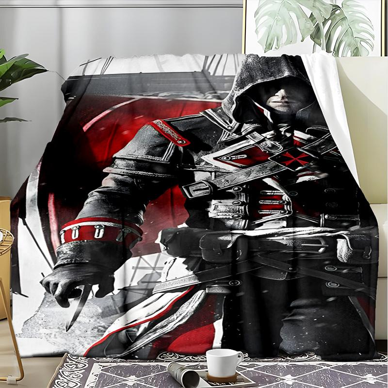 1PC Assassin Flannel Blanket, Use for Birthday/Holiday Gift, Soft Blanket for Sofa/Bed/Camping/Office/Tourism Use,All Seasons