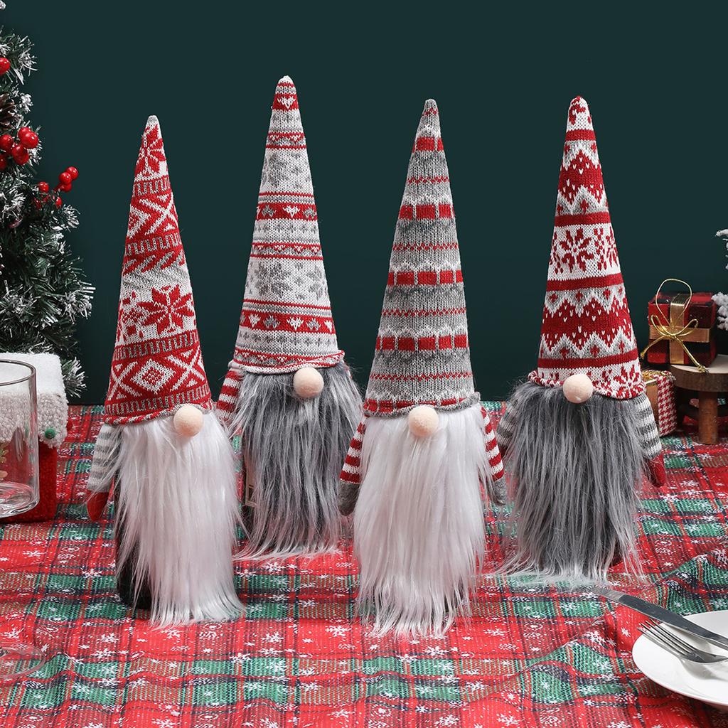 Christmas Wine Bottle Cap European And American Style Knitted Cap Wine Bottle Cover Home Holiday Decorations Window Party Dress Up