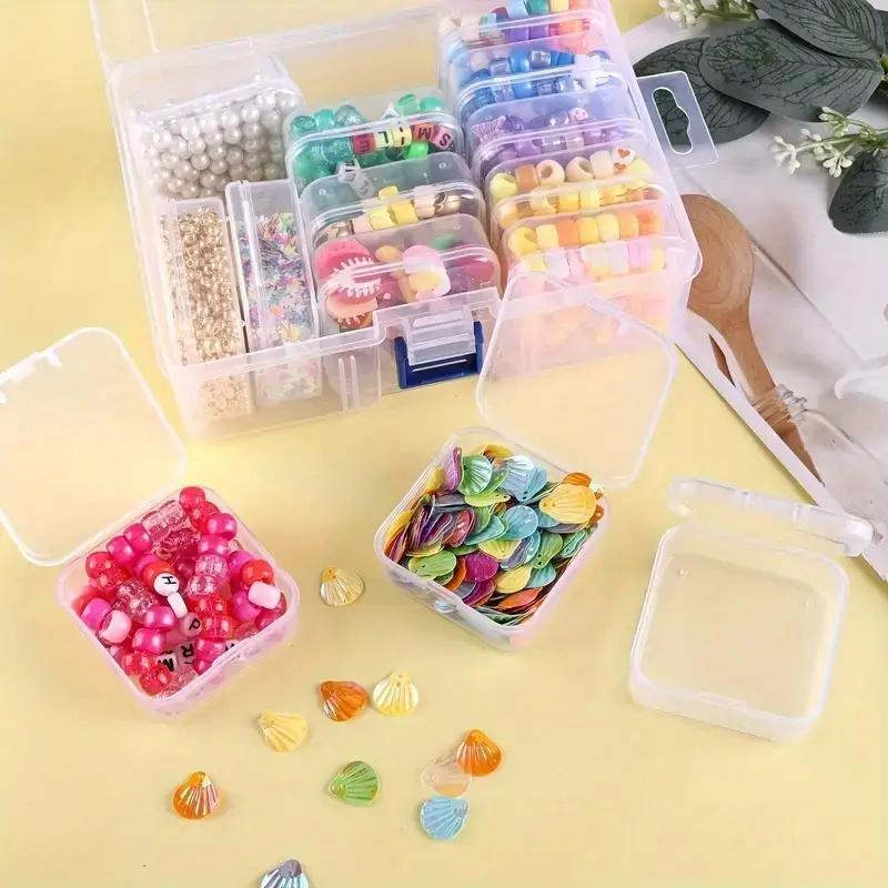 Large Capacity Jewelry Box with 30 Compartments Clear Plastic Storage Box with Small Containers Organizing Pearls Small Items