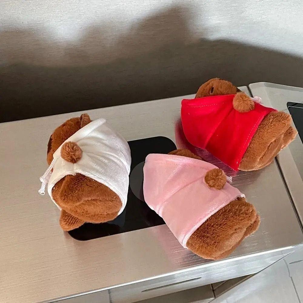 Plush Capybara Keychain Hoodie Capybara Doll Kawaii Capybara Pendant