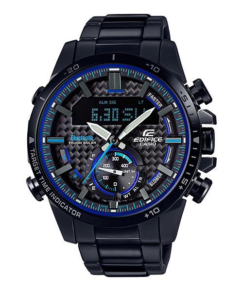 

Чоловічий кварцовий годинник Casio зі сталі 100M водозахист ECB-800DC-1A чорний