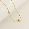 New fashionable cubic zirconia-studded chubby design26Letter pendant necklace, titanium steel, versatile and stylish for women