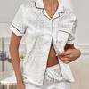 Women's Sexy Print Short-Sleeve Homewear Set - Comfortable Spring/Summer Shorts