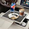 Car Table | 360° Rotating Car Desk (Suitable for Laptops and Meals) | Integrated Aluminum Cup Holder & Smartphone Stand | Car Accessories, Convenient