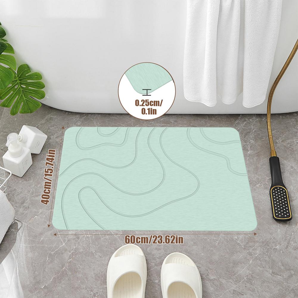 

Bath Drying Stone Mat Diatom Mud Soft Mat Toilet Door Non slip Mat Water Absorption Quick Drying Diatomite Stone Shower Mat зелений