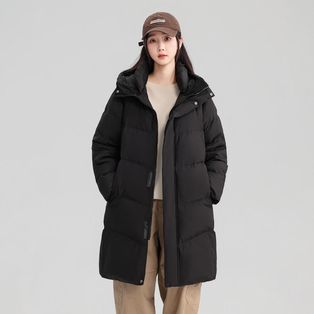 Mid-Length Men's & Women's Winter Down Jacket - Thick, Warm, Loose Fit, Cold-Proof White Duck Down Coat