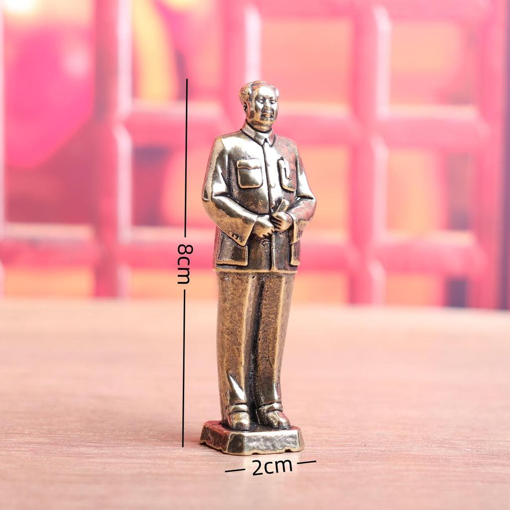 Pure Copper Mao Zedong Full Body Statue - Memorial Bronze Sculpture for Living Room Decoration