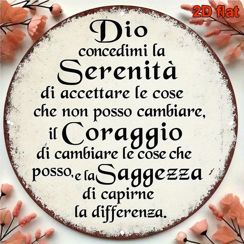 D Flat D Flat D Flat D Flat D Flat Print pc Metal Iron Sign pc Italian Prayer Plaque Vintage Inspirational Wal 20x20cm(8x8inch)