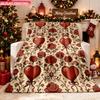 Blanket 1pc Red Hearts And Roses 2D-printed Flannel Throw Blanket-soft and Cozy Suitable for Use On the Sofa While Traveling At Th