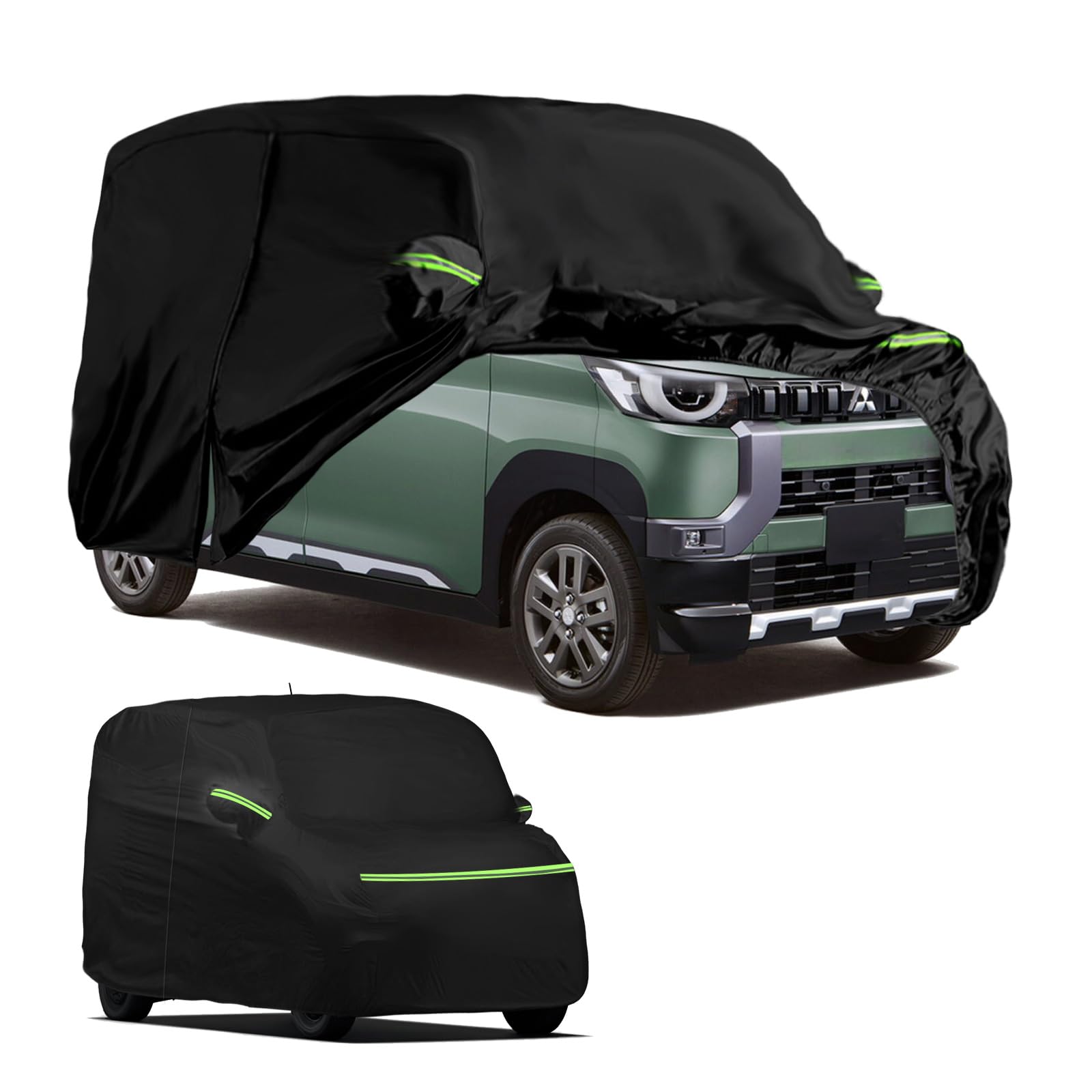 

Чехол для автомобиля Syncnika для Mitsubishi Delica с эластичным ветрозащитным, подходит для всех сезонов, мини, водонепроницаемый, с флисовой подкладкой, пыленепроницаемый, устойчивый к УФ-лучам, чёрный