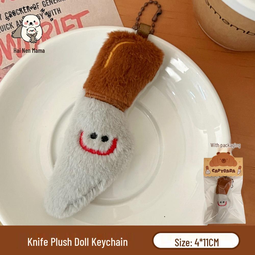 Creative Food Pendant Girl Cartoon Capybara Plush Doll Bread Charm Decoration Accessory