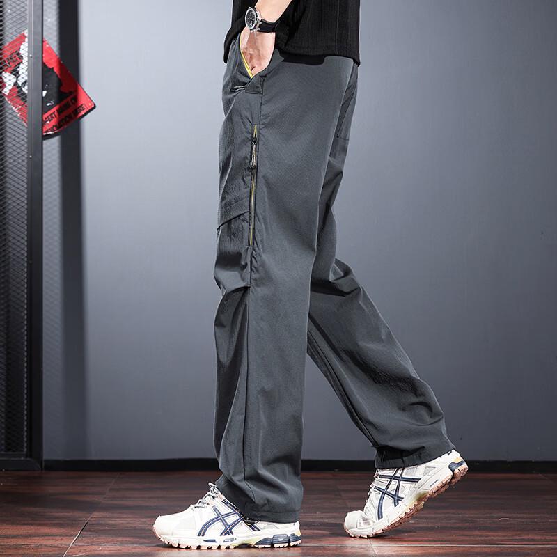 Jieluino Men's Outdoor Quick-Dry Straight-Leg Cargo Pants