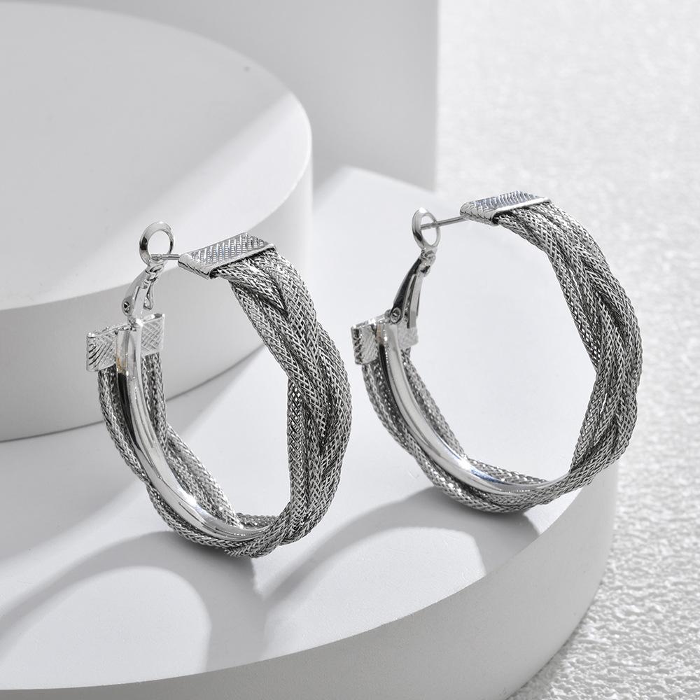 

Круглые плетеные серьги-кольца - Высококлассные преувеличенные модные серьги для женщин