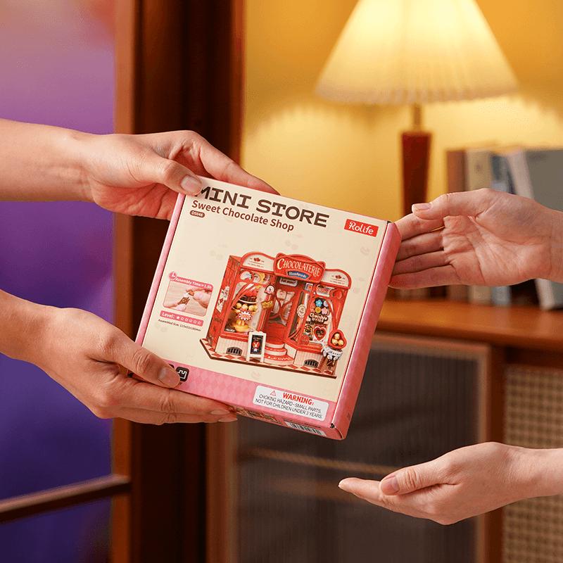 ROBOTIME Rolife 3D Puzzles Sweet Chocolate Shop DIY Miniature House DS046