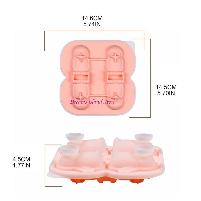 4 Cavities Animal Ice Molds Silicones Ice Household Ice Box Ice Molds HX6C