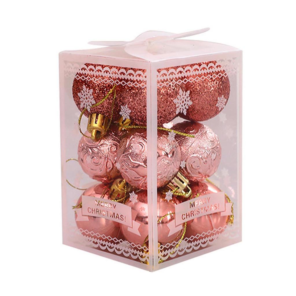 12Pcs Christmas Balls Christmas Tree Ornaments Ball Home Decor Xmas Hanging Christmas Party Decorations New Year Gift