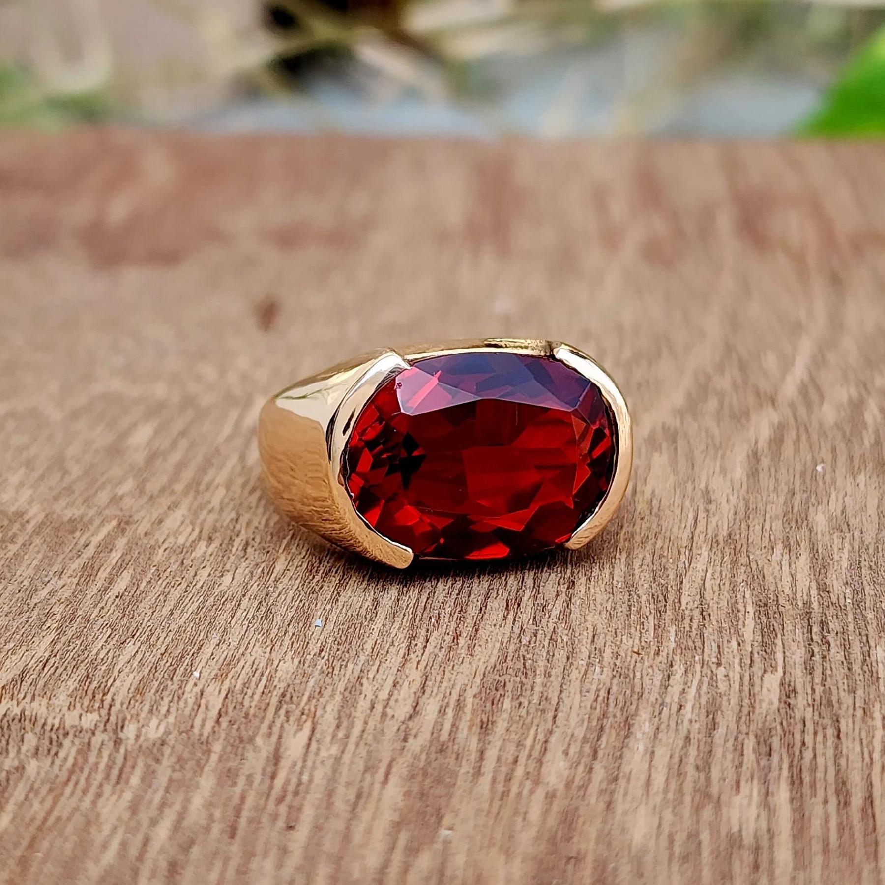 

Cushion Red Garnet Sterling silver Rose Gold Fill Ring Jewelry, Hanamde Garnet Ring Jewelry 5 рожевий колір золота