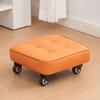 Upholstered Rolling Stool Square Shape Wheeled Short Bench Swivel Caster Stool  Tile Grouting