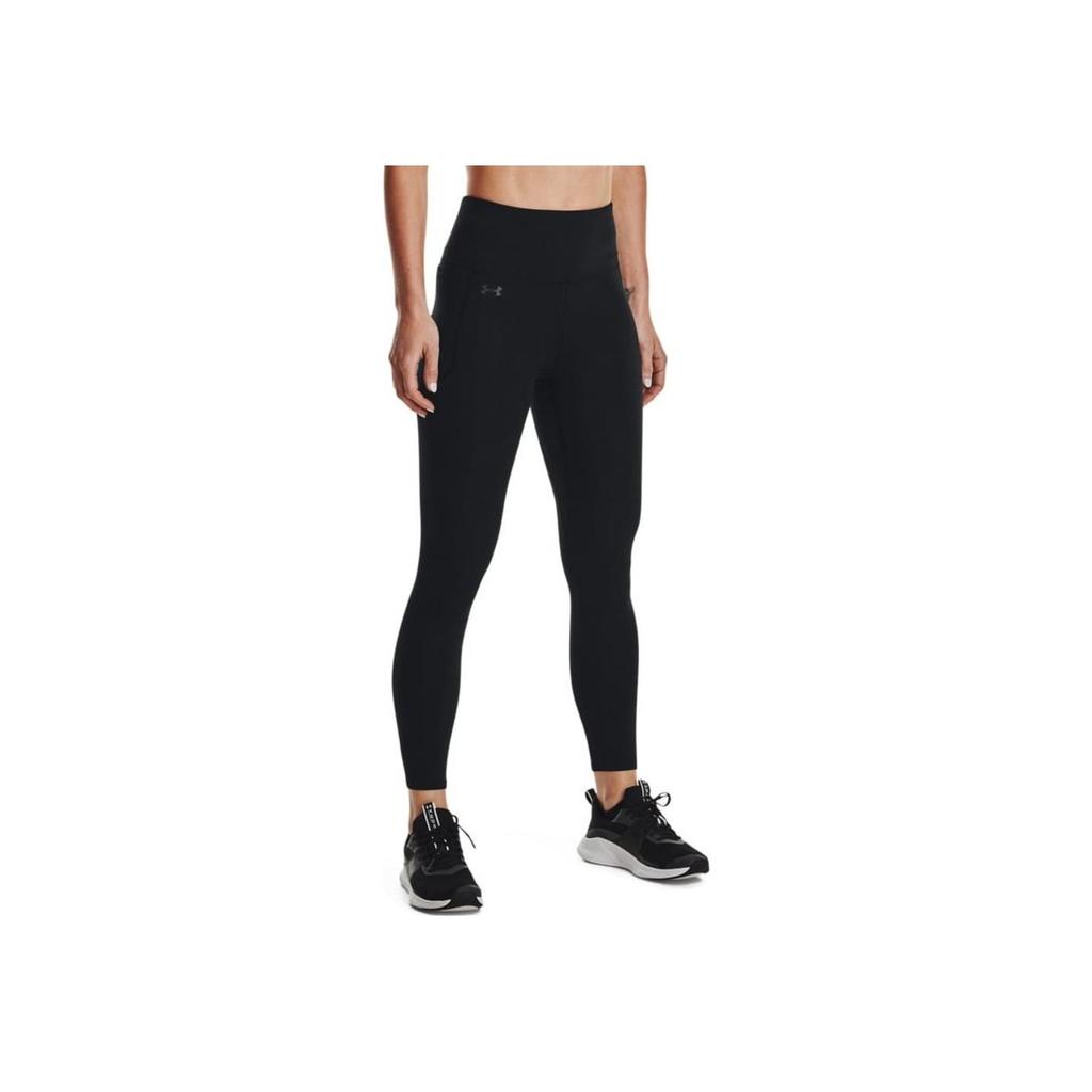 Under Armour Solid Logo Slim Fit Elastic Fitness Pants Women Bottoms Black 1369488-001