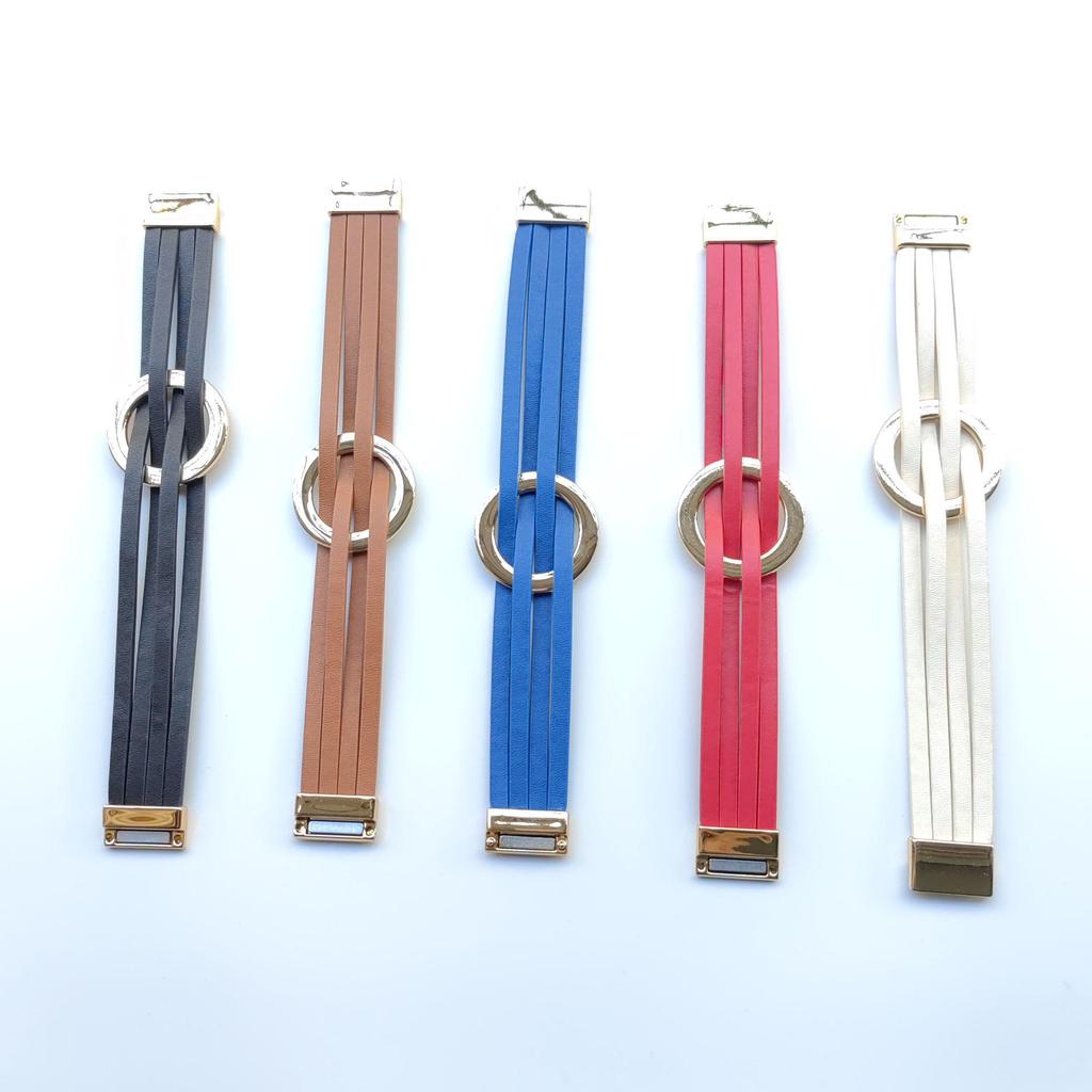 Trendy Leather Cross Bracelet with Magnetic Buckle: Chic Jewelry for Women