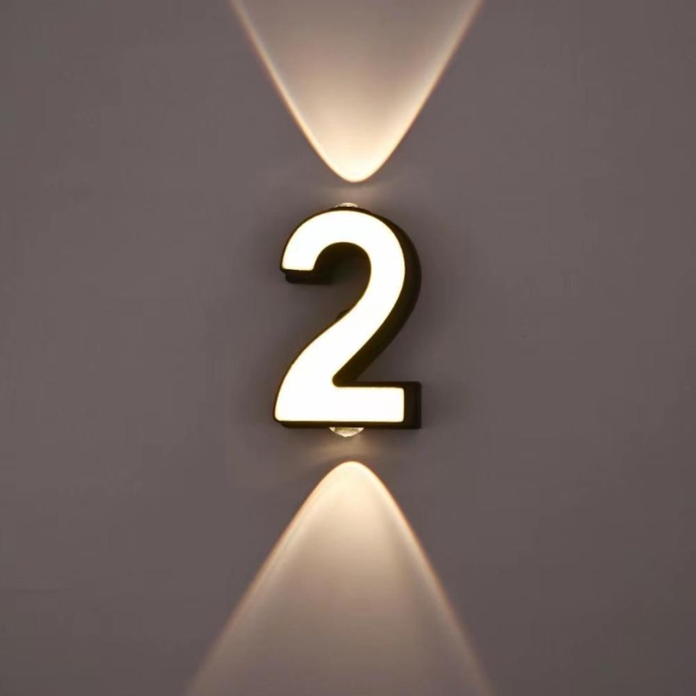Minimalist Styling Nordic Modern LED Wall Light Simple Geometric Structure Waterproof House Number Plaque Lamp