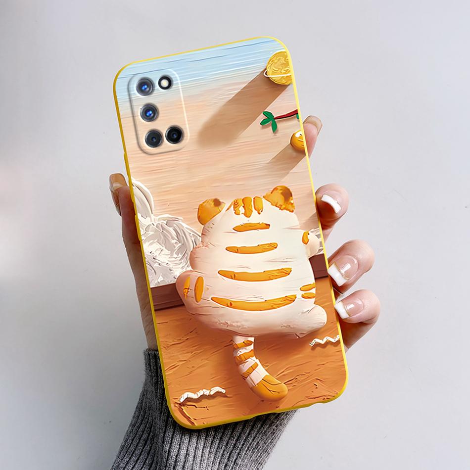 

For OPPO A52 A72 A92 Case Cute Cartoon Frog CPH2061 CPH2067 CPH2059 CPH2069 Phone Case oppo a92 Shockproof Silicone Back Cover OPPO A72