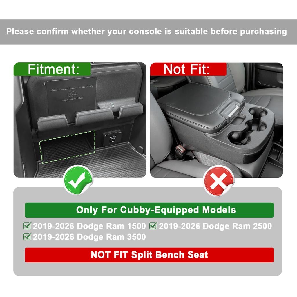 BII1 Drawer Storage Organizer for 2019–2026 Dodge RAM 1500 2500 3500 Center Console Drawer Storage Cubby Interior Box Accessories