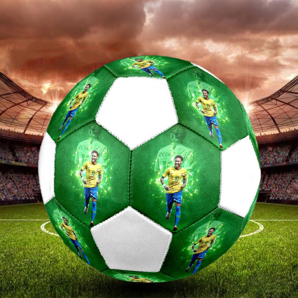 Neymar Printed Size 5 Soccer Ball, Machine-Stitched PVC, Durable & High Bounce, All Ages Fit, Fan Merchandise, Matches & Outdoor Use.