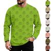 Men's Plus Size Loose Fit Casual Neck Long Sleeve T-Shirt with Christmas Print for Fall and Winter