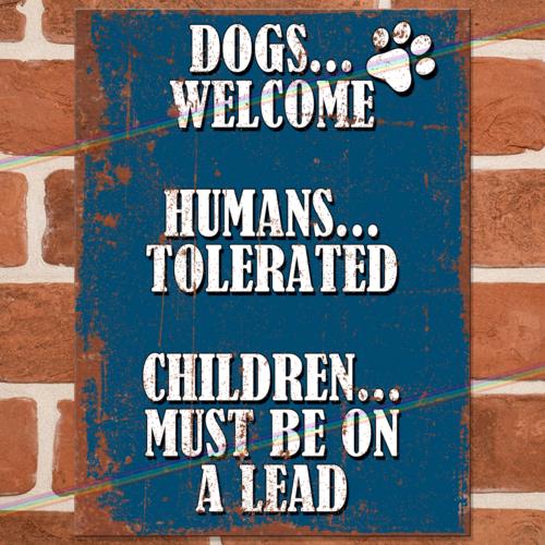 

DOGS WELCOME Funny Metal Signs Wall Poster Bar Home Pub Garage Shed Tin Sign UKAluminum 20x30cm（7.8x11.8inch）