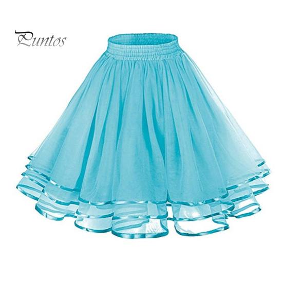 

Юбка из тюля в сетку с эластичным поясом, однотонная трехслойная юбка принцессы, юбка длиной до колена для косплея, свадебных вечеринок небесно-голубой