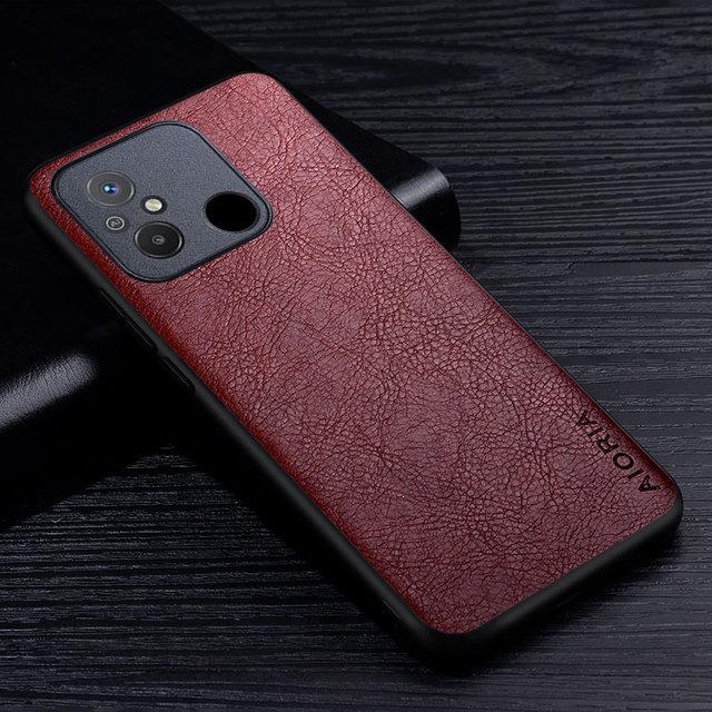 

Роскошный кожаный чехол для Xiaomi Redmi 12C Премиум деловой стиль ретро личи узор задняя крышка для Xiaomi Redmi 12c чехол для телефона Redmi 12C кофейный