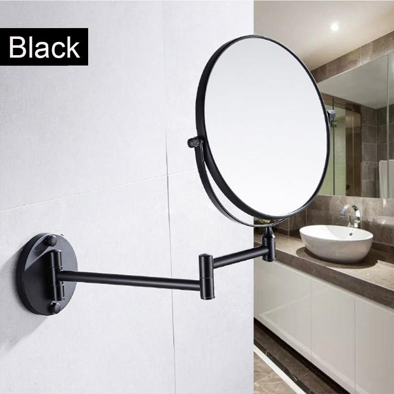 360°Rotating Double-Sided Wall Mirror - Aluminum Alloy Bathroom Makeup Mirror with 3X Magnification, Foldable & Angle-Adjustable
