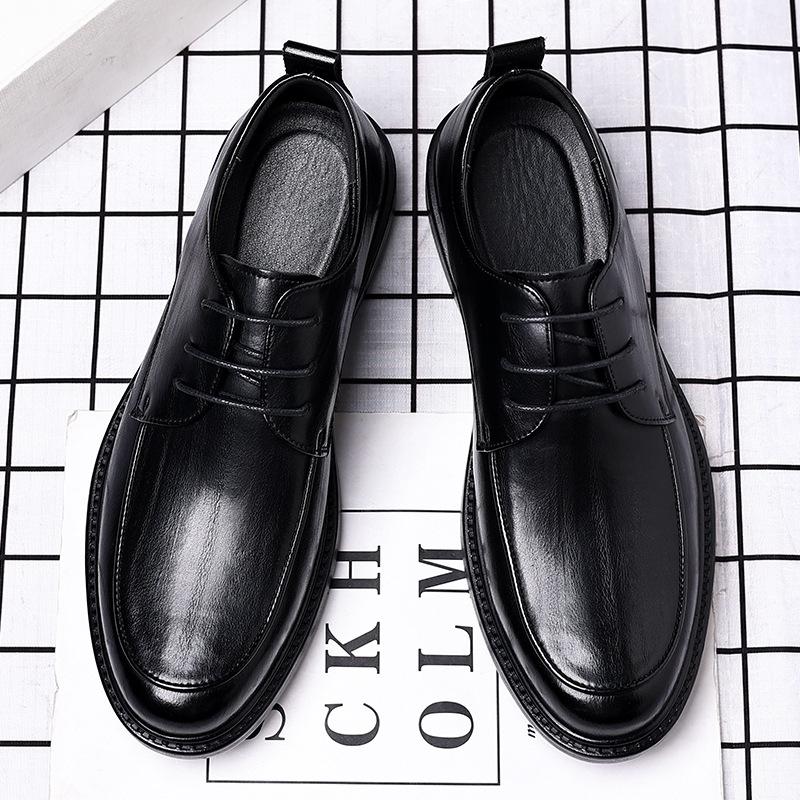 Wenzhou leather shoes men's 2025 autumn British style business inner height increase 8CM men's commuting office trend increase trendy shoes