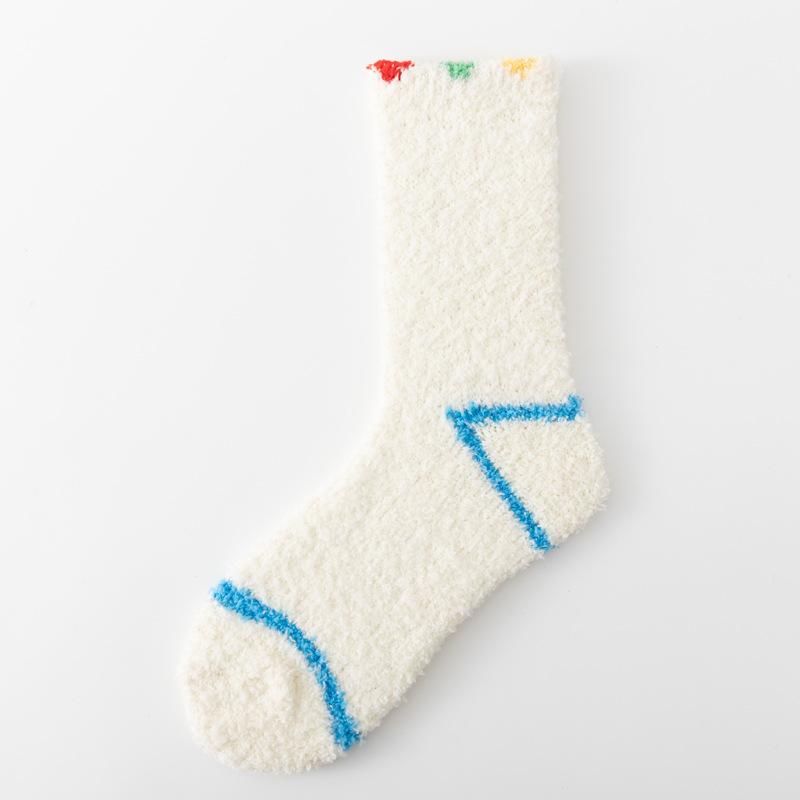 

5/10 пар повседневных носков из кораллового флиса для женщин со свежими и красочными узорами в горошек, зимние теплые послеродовые носки, флисовые носки для сна для домашнего использования 5 Pairs