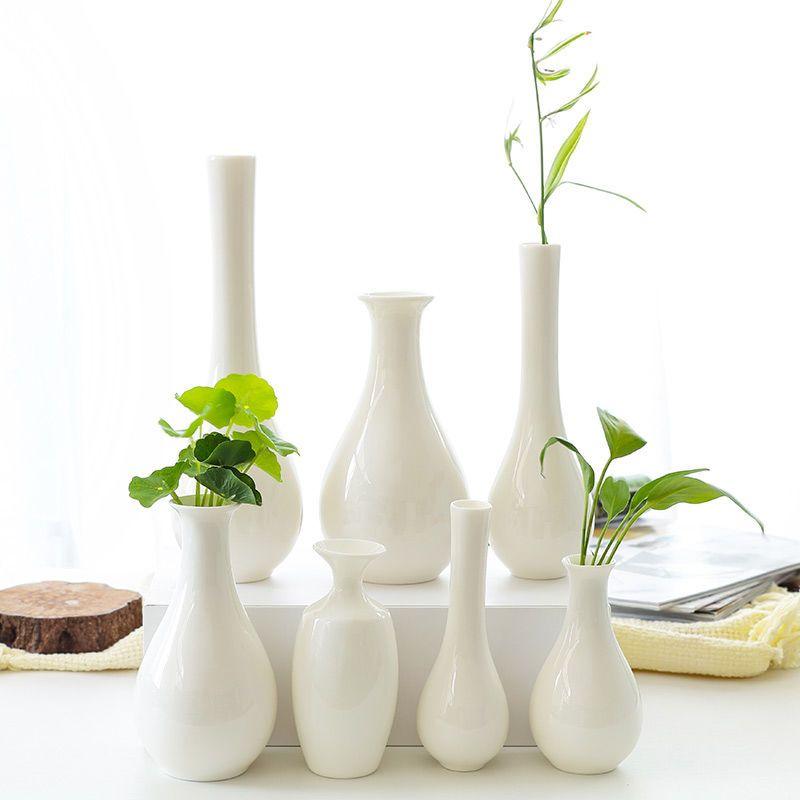 Chinese Classical Ceramic Flower Vase Mutian Jade Porcelain Guanyin Vase for Living Room Desktop Decor