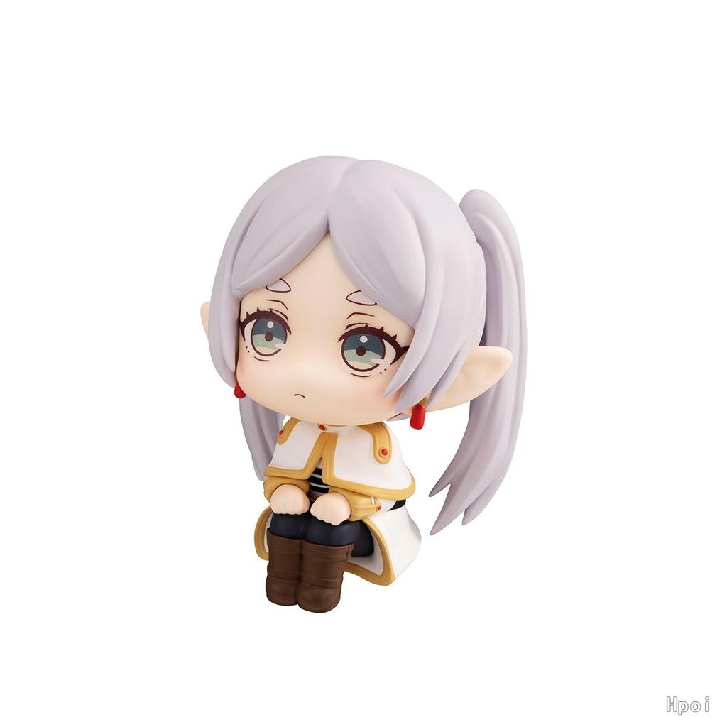 11CM Anime Sousou No Frieren Frieren Figure Look Up Doll Fern Cute Model Sitting Posture Toy Collection Aciton Figure Doll