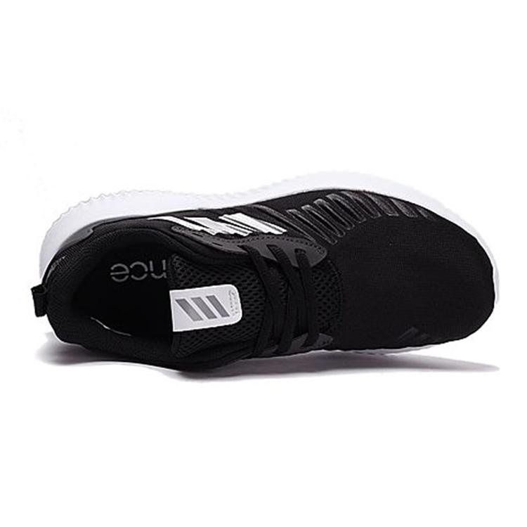 Adidas Alphabounce Rc J Abrasion Resistant Slip Resistant Low top Kids' Running Shoes Black White Teenagers BW0575