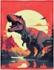 Dinosaur Fleece Blanket For Dinosaur Lovers 40" X 50" Sunrise Throw Blanket Cozy Soft Warm Gifts For Men Women Teen