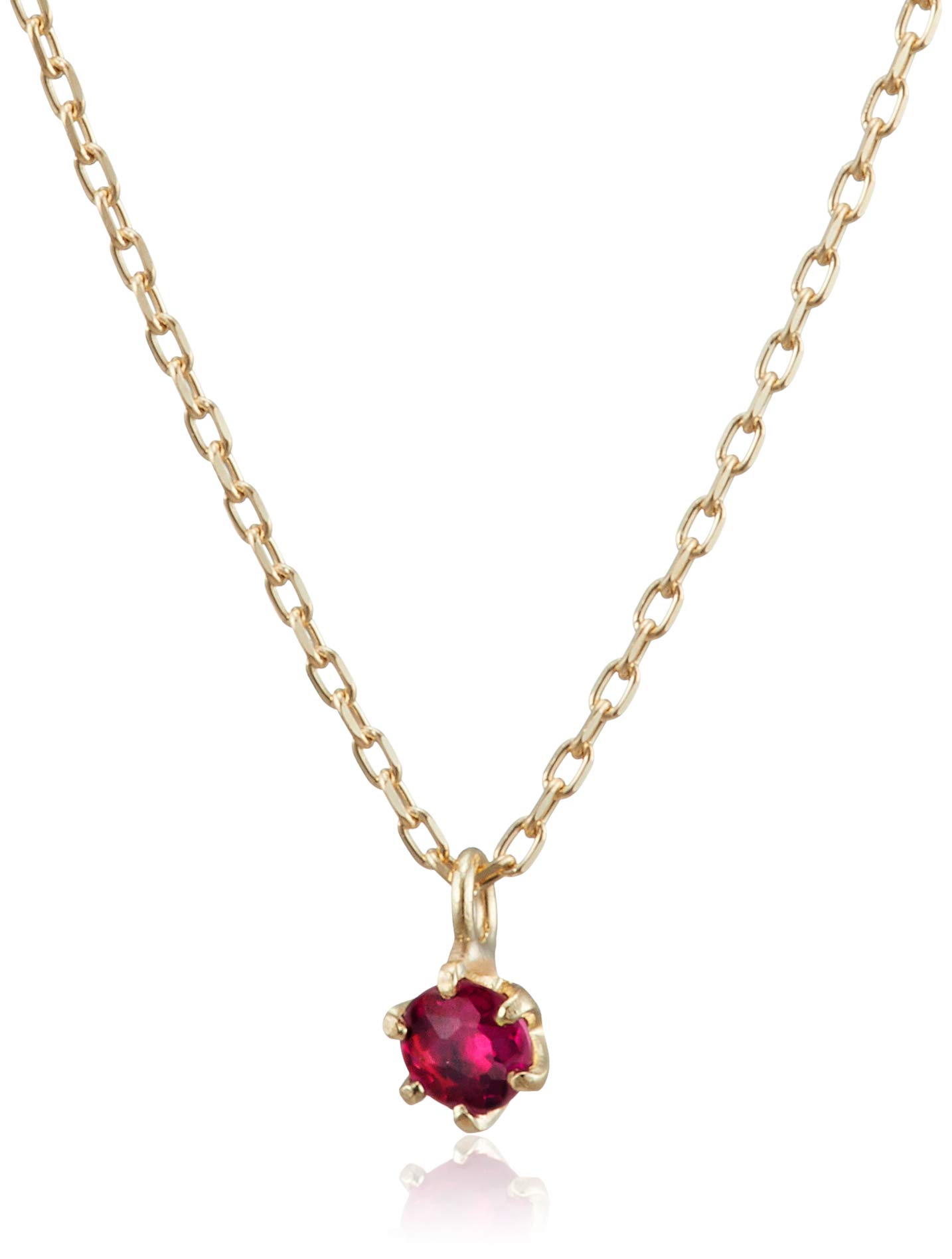 

July birthstone ruby K10 yellow gold single stone necklace [Stellar.J] TDS8206J_-87