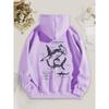2025 Multi-color Shark Print Women's Hooded Sweatshirt