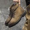 Mode Anti-Rutsch Handgemacht Herren Knöchelhohe Stiefel Wildleder Hohe Schuhe Outdoor Herren Wanderschuhe Sneaker Mode Männlich Motorrad Botas