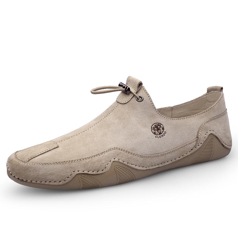 Men's Shoes Breathable Light Anti-slip Outdoor Flat Shoes for Men Casual Driving Shoes Genuine Leather Boat Shoes Soft Sole Footwear