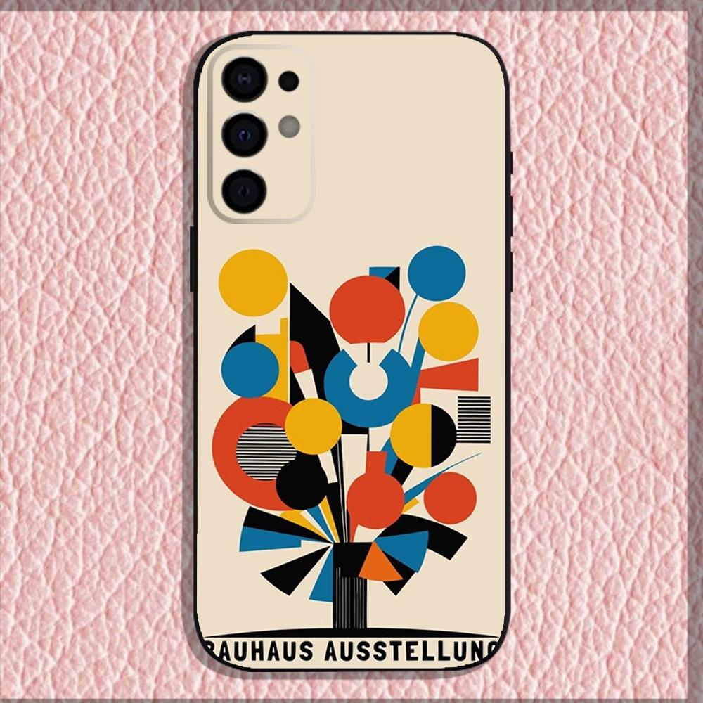 Geometric Bauhaus art Phone Case For Samsung S25,S24,S21,S22,S23,S30,Ultra,S20,Plus,Fe,Lite,Note,10,9,5G Black Soft Shell