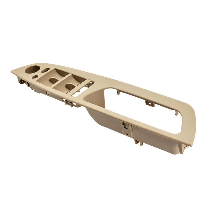 Beige ABS Window Control Switches Trim Panel , Clip On Driver-Position Door Replacement with Handle Opening, Rear Reinforcement Ribs and Integrated